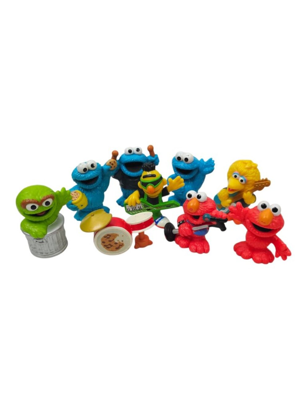 Sesame Street Rock Band Figures Lot Elmo Bert Cookie Monster Oscar Hasbro